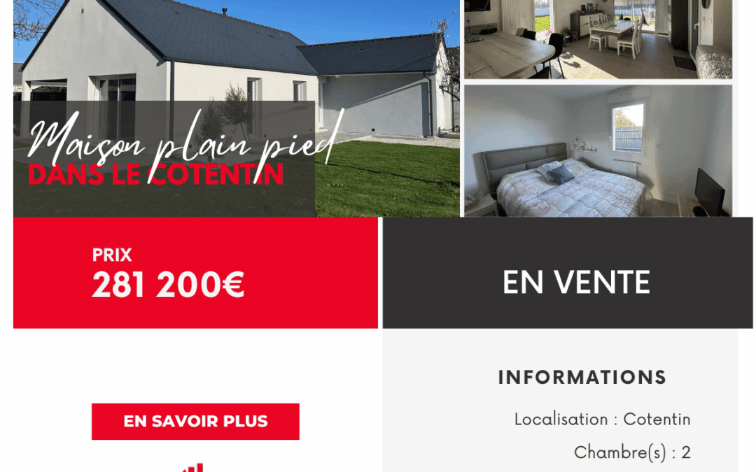 Maison récente de plain pied dans le Cotentin